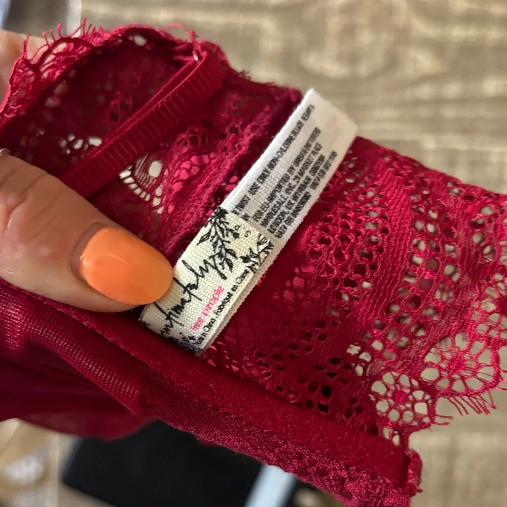 Free people Lace-Trim Bralette in Deep Raspberry - Picture 5 of 5